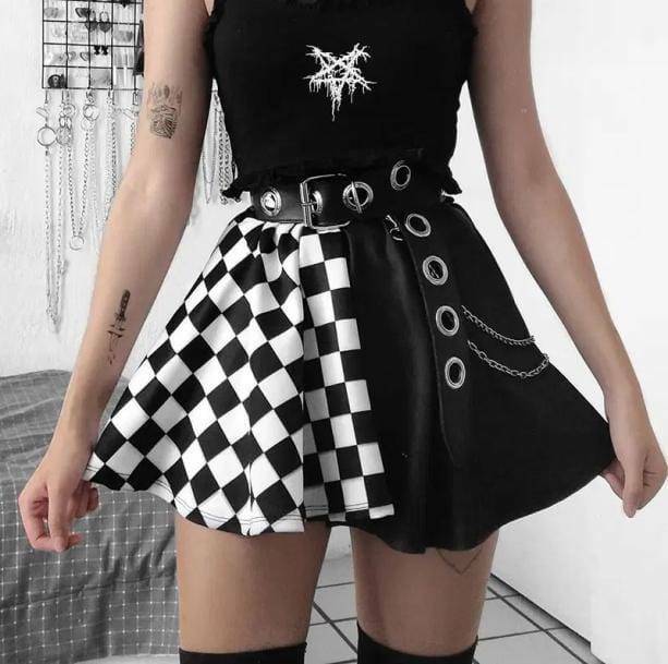 Trendy High Waist Checkered Skirt for Y2K Fashion & Summer Outfits