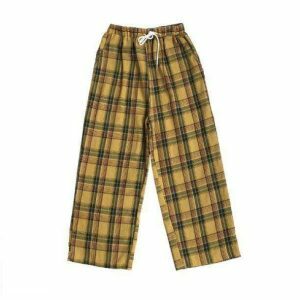 Trendy High Waist Yellow Cargo Pants for Y2K and 90s Fashion Lovers