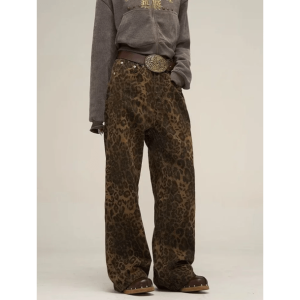 Trendy Leopard Print Cargo Pants for Y2K Fashion & Grunge Aesthetic