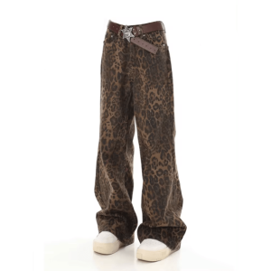 Trendy Leopard Print Cargo Pants for Y2K Fashion & Grunge Aesthetic