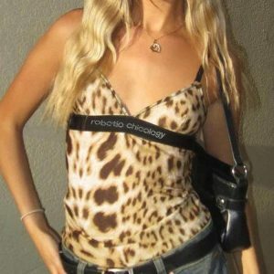 Trendy Leopard Print Top - Y2K Fashion Essential for Summer Outfits