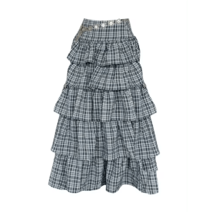 Trendy Long Plaid Y2K Skirt for Stylish Summer Outfits