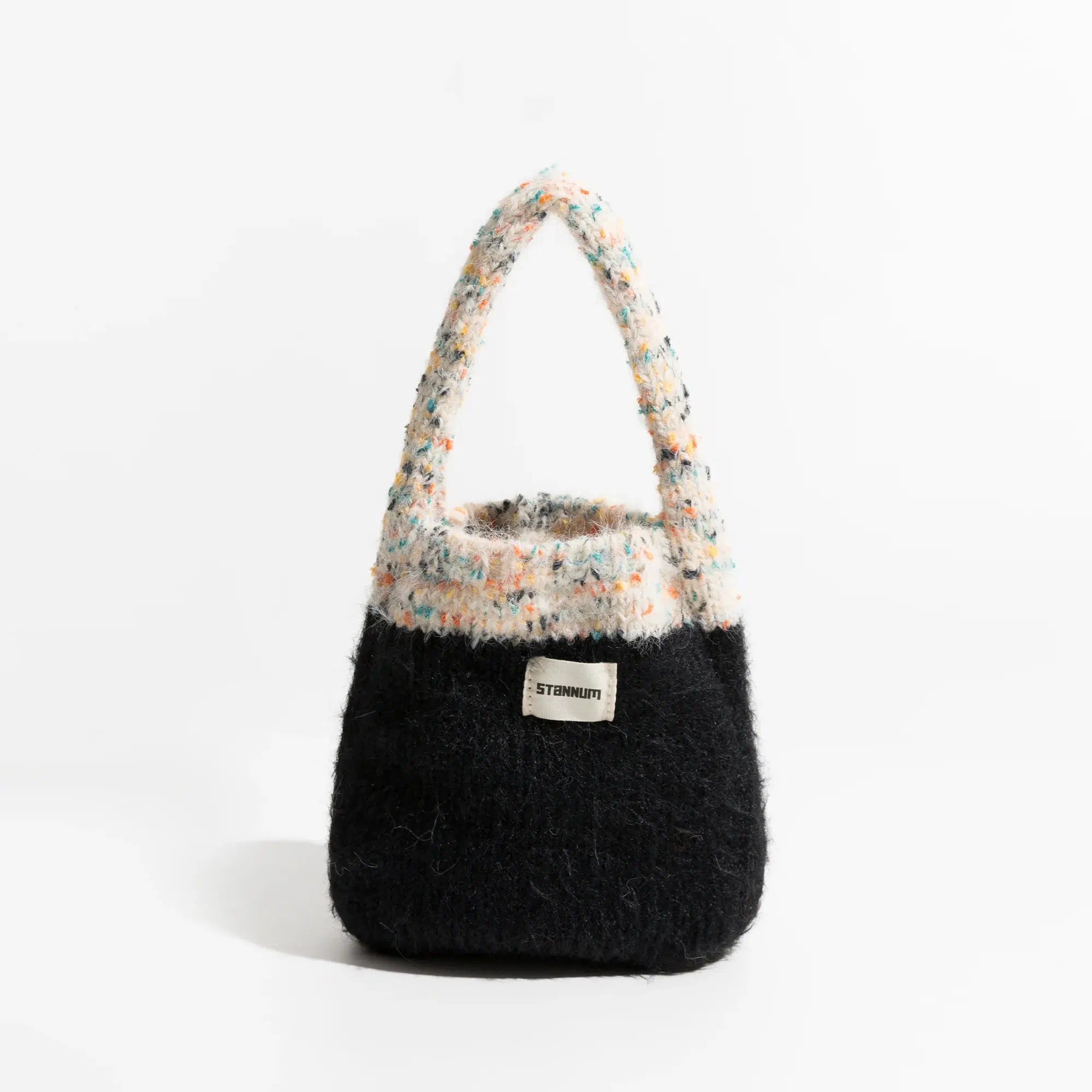 Trendy Multicolor Knitted Bucket Bag for Y2K and 90s Fashion Lovers