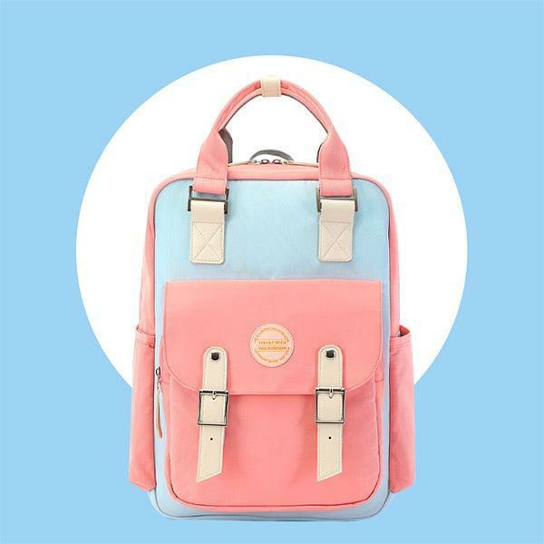 Trendy Multicolor Pastel Y2K Backpack for Summer Outfits & Aesthetic Vibes