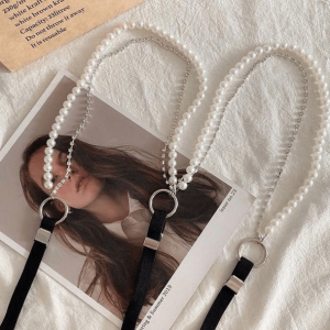 Trendy Pearl Suspenders for Y2K Fashion & 90s Aesthetic Outfits