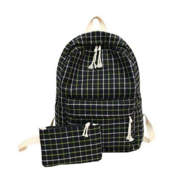 Trendy Plaid Pattern Backpack for Y2K Fashion and 90s Aesthetic Outfits