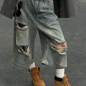 Trendy Ripped Jean Shorts for Y2K Summer Outfits & Grunge Aesthetic