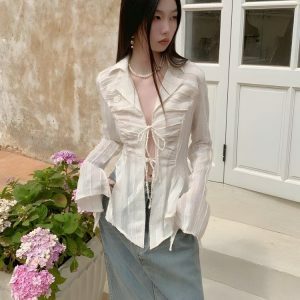 Trendy Sheer Shirt for Y2K Fashion Lovers - Perfect for Summer Outfits