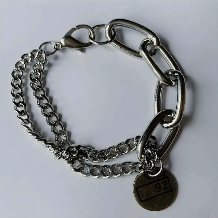 Trendy Silver Chain Bracelet for Y2K Fashion & Aesthetic Outfits