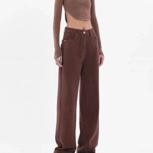 Trendy Star Pockets Wide Leg Jeans for Y2K and 90s Fashion Lovers