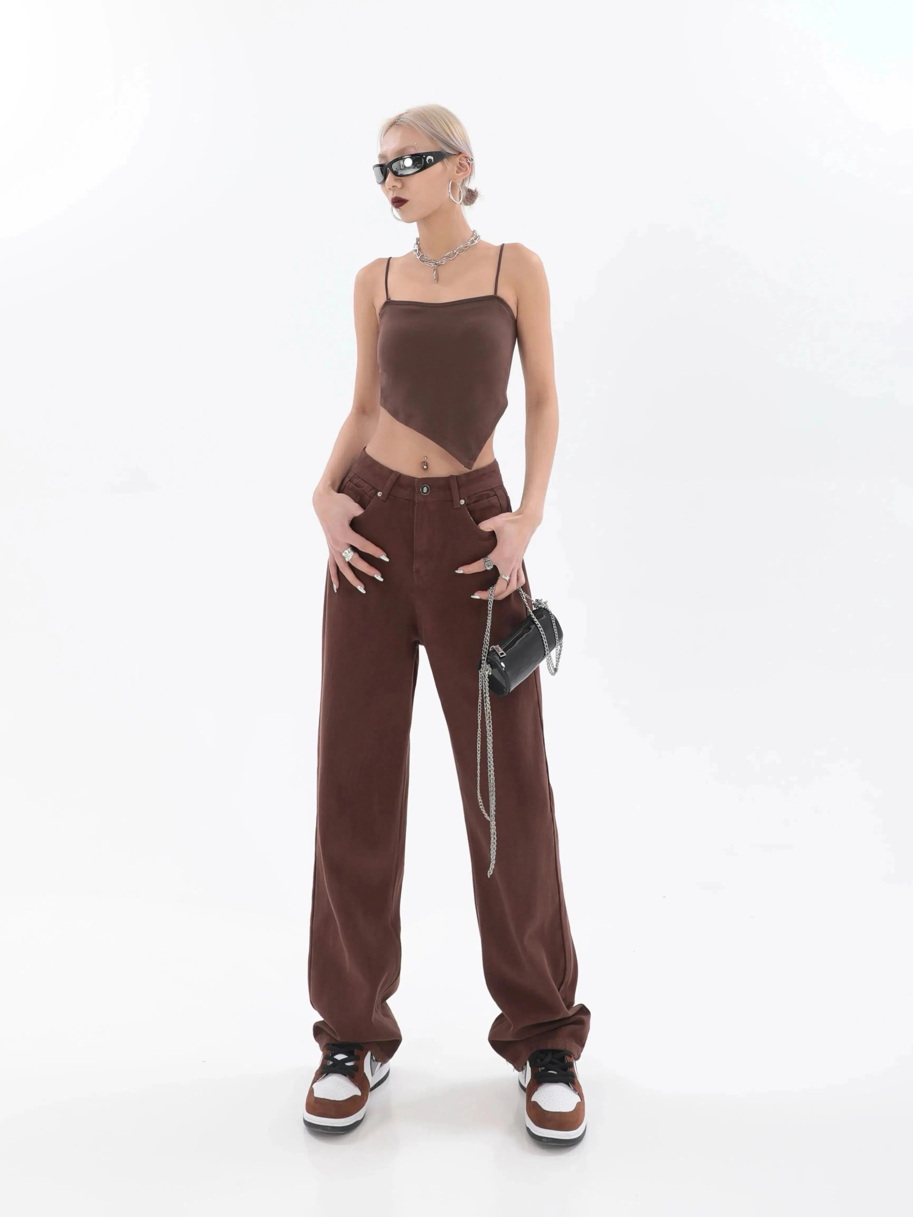 Trendy Star Pockets Wide Leg Jeans for Y2K and 90s Fashion Lovers