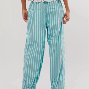 Trendy Striped Cargo Sweatpants for Y2K and 90s Fashion Lovers