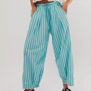 Trendy Striped Cargo Sweatpants for Y2K and 90s Fashion Lovers