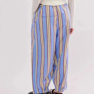 Trendy Striped Cargo Sweatpants for Y2K and 90s Fashion Lovers