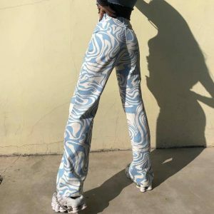 Trendy Y2K Aesthetic Wavy Pants for Effortless Summer Style