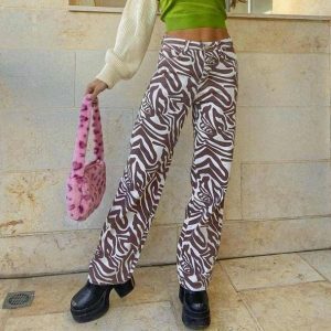 Trendy Y2K Aesthetic Wavy Pants for Effortless Summer Style