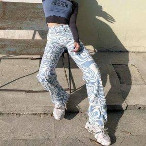 Trendy Y2K Aesthetic Wavy Pants for Effortless Summer Style