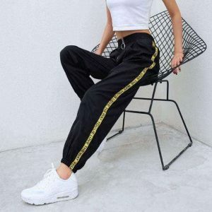 Trendy Y2K Black Baggy Pants for Effortless Grunge and Summer Outfits