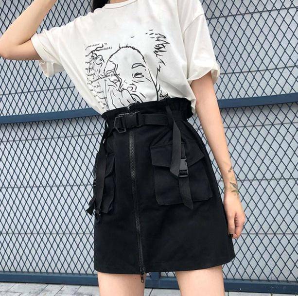 Trendy Y2K Black Cargo Skirt for Effortless Summer Outfits