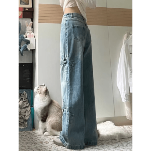 Trendy Y2K Bow Tie Jeans: Chic Grunge Style for Effortless Outfits