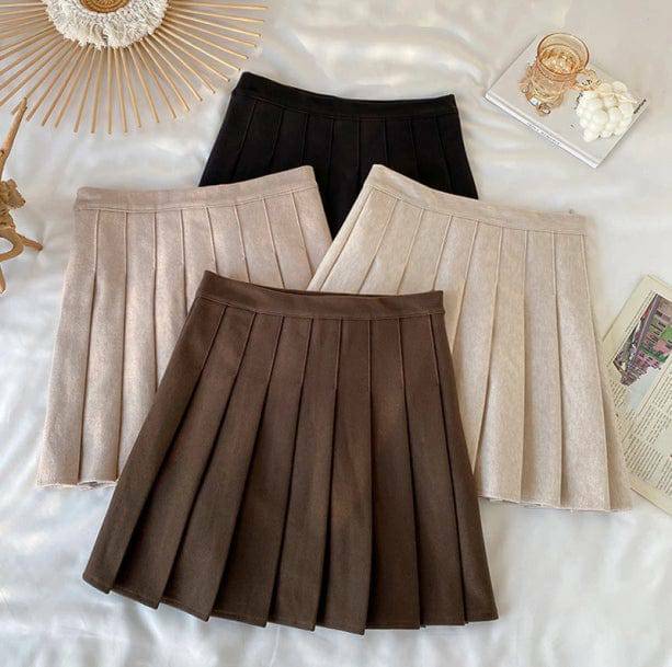 Trendy Y2K Brown College Skirt for Chic Summer Outfits & Aesthetic Vibes