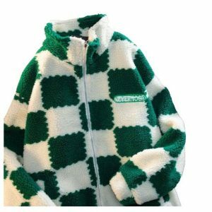 Trendy Y2K Checkered Jacket for Stylish Grunge and 90s Fashion Lovers