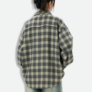 Trendy Y2K Checkered Shirt: Perfect for Grunge and 90s Fashion Vibes