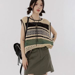 Trendy Y2K Crochet Sweater Vest for Chic Summer Outfits & Layering