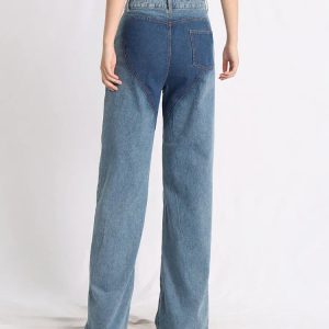 Trendy Y2K Cut Out Denim Jeans - Stylish 90s Inspired Fashion