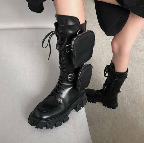 Trendy Y2K Deep Pocket Boots for Grunge and 90s Fashion Lovers