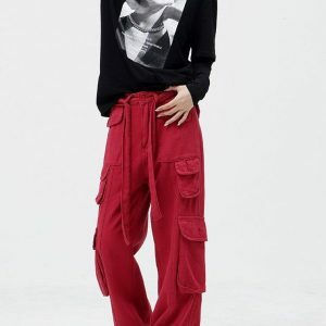 Trendy Y2K Drawstring Belt Cargo Pants for Effortless Summer Style