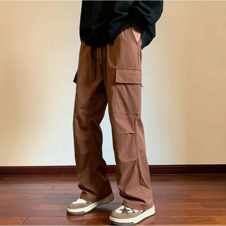 Trendy Y2K Drawstring Cargo Parachute Pants for Effortless Style