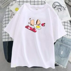 Trendy Y2K Fashion Broken Egg Tee for Summer Outfits & Aesthetic Vibes