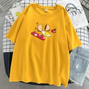 Trendy Y2K Fashion Broken Egg Tee for Summer Outfits & Aesthetic Vibes