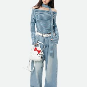 Trendy Y2K Hello Kitty Jeans: Embrace 90s Fashion with a Cute Twist