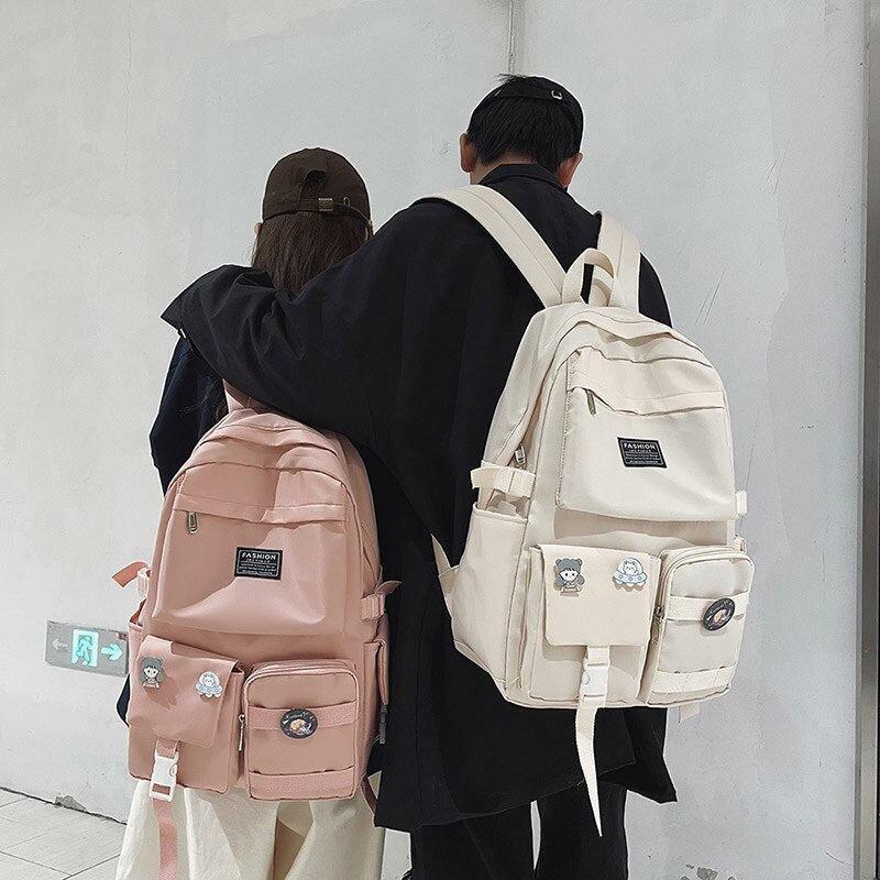 Trendy Y2K-Inspired Unisex School Backpack with Extra Pockets