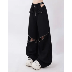 Trendy Y2K Open Zip Pants for Effortless Summer Style & Aesthetic Vibes