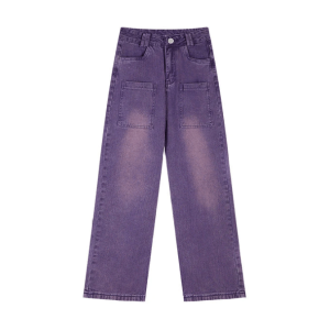 Trendy Y2K Purple Baggy Jeans for Effortless Summer Style