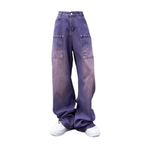 Trendy Y2K Purple Baggy Jeans for Effortless Summer Style