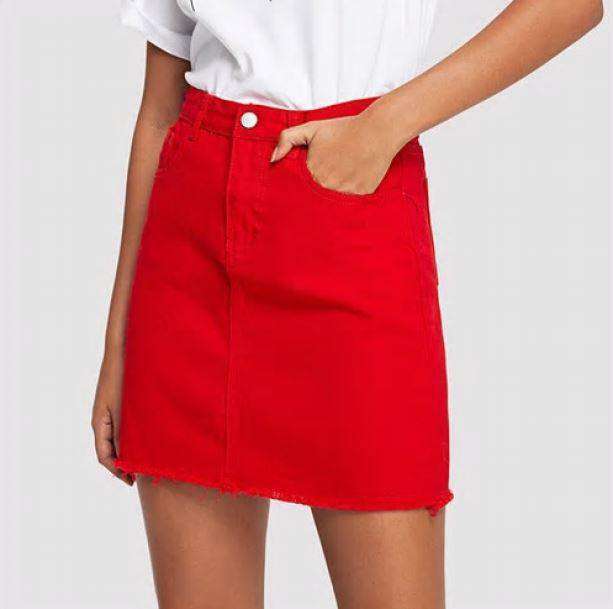 Trendy Y2K Red Mini Skirt for Summer Outfits & Grunge Aesthetic