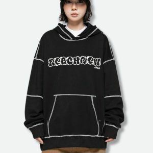 Trendy Y2K Skater Hoodie: Perfect for Grunge and 90s Fashion Lovers