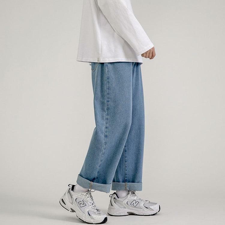 Trendy Y2K Straight Leg Mid Rise Baggy Jeans for Effortless Style