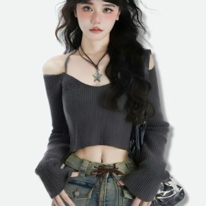 Trendy Y2K Sweater: Cozy Grunge Style for Effortless Summer Outfits