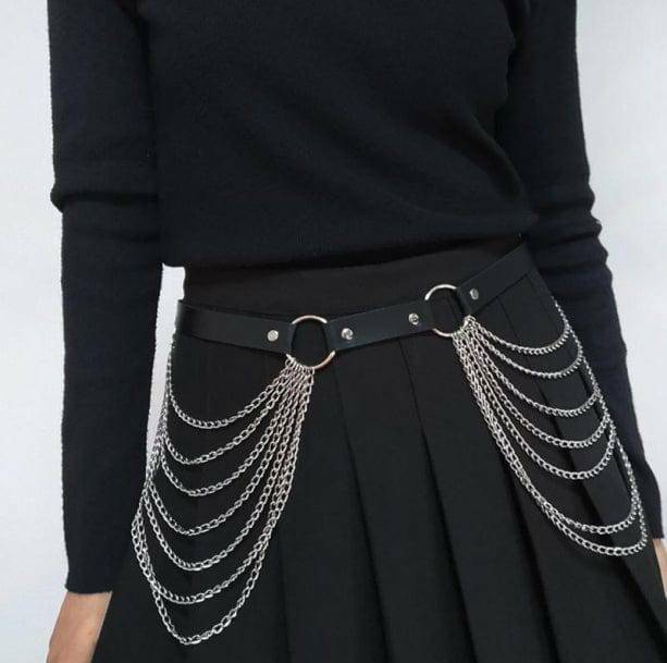 Trendy Y2K Waist Chain Belt for Grunge and 90s Fashion Outfits