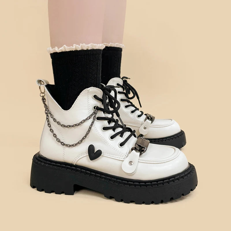 Trendy Y2K White Platform Boots for Grunge and Summer Outfits