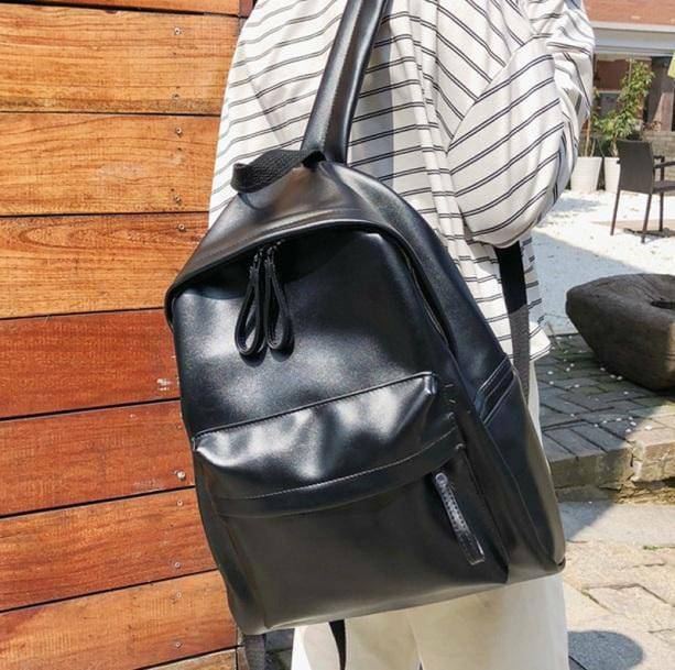 Vegan Leather Y2K 90s Style Backpack for Trendy Summer Outfits