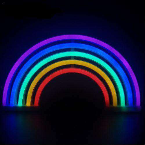 Vibrant Rainbow Neon Light for Y2K Aesthetic Room Decor & Vibes