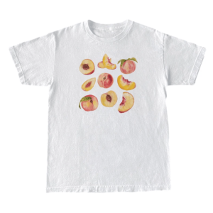 Vintage Peaches Y2K Graphic Tee - Retro 90s Aesthetic Top