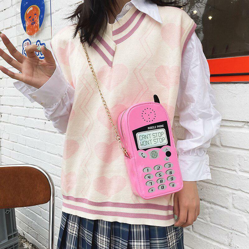 Weirdcore Y2K Retro Mobile Phone Handbag - Unique Grunge Aesthetic Accessory