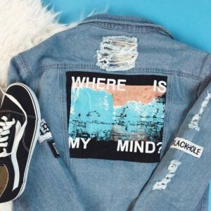 Where Is My Mind Y2K Jean Jacket: Vintage Grunge Aesthetic Outerwear